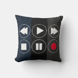 Almofada Ícones técnicos pretos da cinza azul recuam rapida