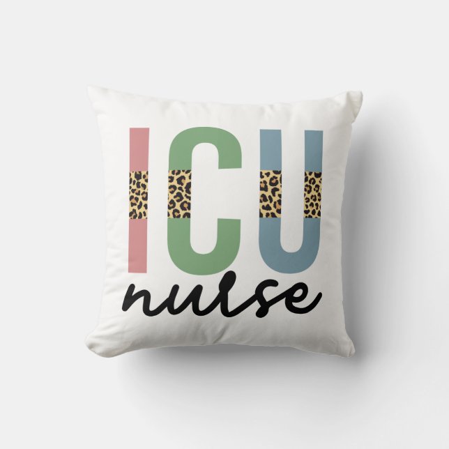 Almofada ICU Nurse Cheetah RN nurse Appreciation gifts (Frente)