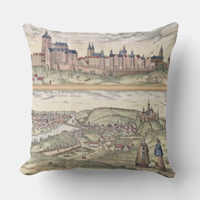 Almofada Ideia da exibição de Praga (acima) o palácio (Frente)