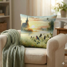 Igreja do Nascer do Sol com Pássaros em Prado Nebu