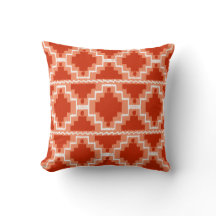 Ikat Aztec Tribal - Ferrugem, Laranja e branca