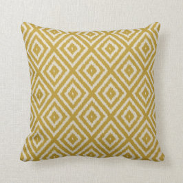 Almofada Ikat Diamond Pattern Mustard Yellow e Cream