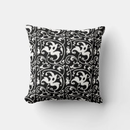 Almofada Ikat Floral Damask - Preto e Branco