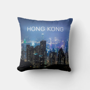 Almofada Ilha de Hong Kong - Skyline Panorama Night Souveni
