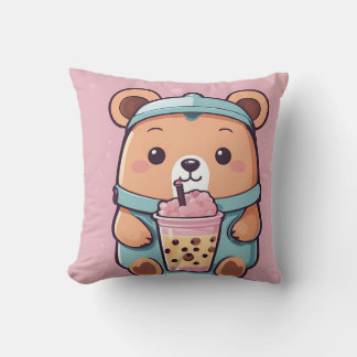Almofada Illustração do Urso do Chá Borrão - Estilo Kawaii