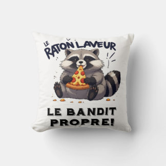 Almofada Illustration Raton Laveur Humour  Le Bandit Propre