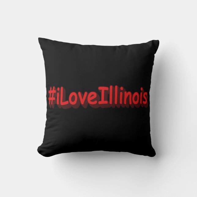 Almofada "#iLoveIllinois " Design bonito. Comprar Agora (Frente)