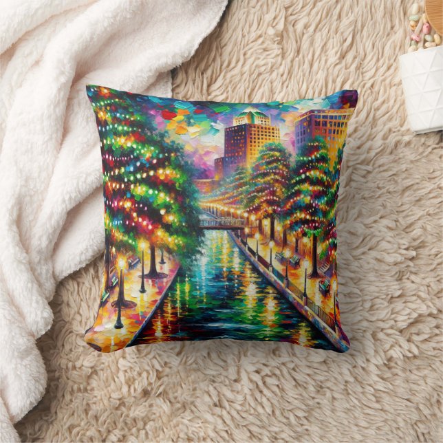 Almofada "Iluminação de Natal: Passeio Ribeirinho de San An (Cobertor)