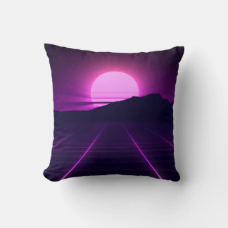Almofada Ilusão de Fundo Retroativo 80s com elementos 3D