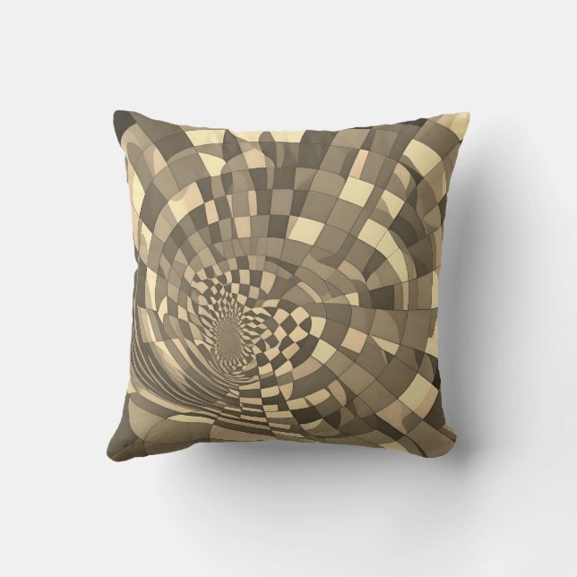 Almofada Ilusão minimalista: padrão de quadro de verificaçã (Verso)