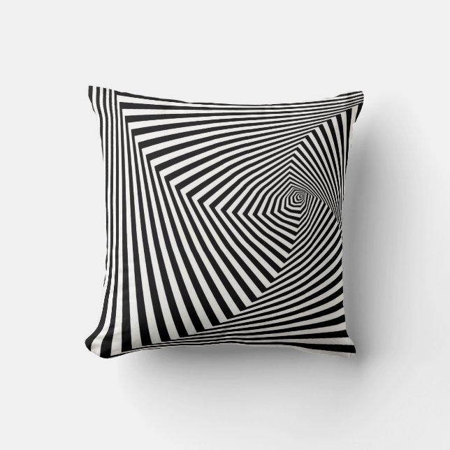 Almofada Ilusões Ópticas: Abstrato Geométrico em Striped. (Frente)
