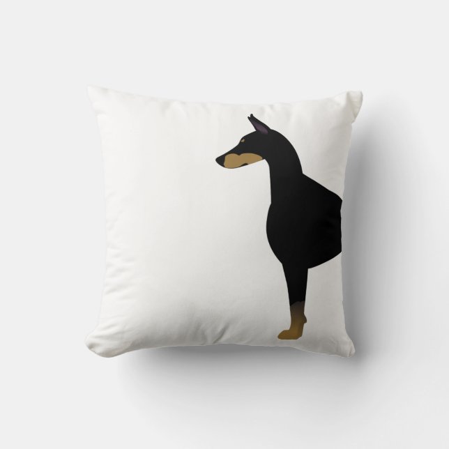 Almofada Ilustração Básica de Raça de Cão Doberman Pinscher (Frente)