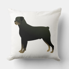Almofada Ilustração Básica de Raça de Cão Rottweiler Silhou