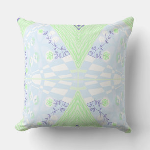 Almofada Ilustração Bohemian Chintz Pastel Blue Green