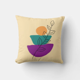 Almofada Ilustração boho de folhas