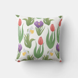 Almofada Ilustração corável do Primavera Floral