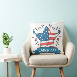 Almofada Ilustração Criativa do Dia do Trabalho Americano