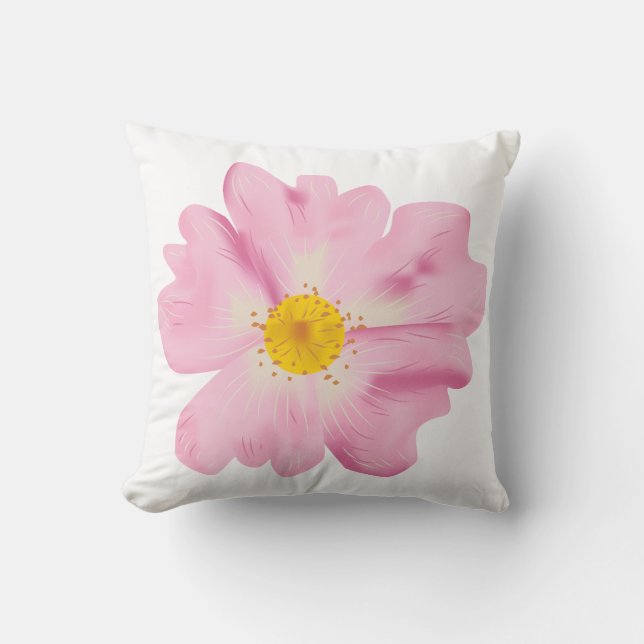 Almofada Ilustração da Flor Rosa (Frente)