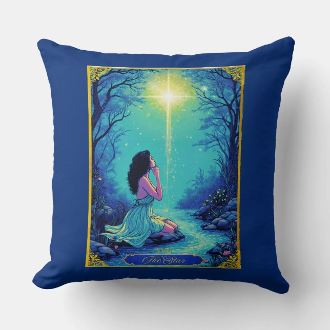 Almofada Ilustração da Placa Tarot, A Estrela (Frente)