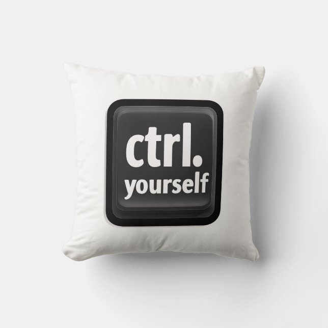Almofada Ilustração da Tecla “Ctrl a Si Mesmo” – Moti Minim (Frente)