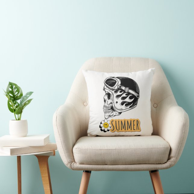 Almofada Ilustração da Tipografia de Verão (Cadeira)