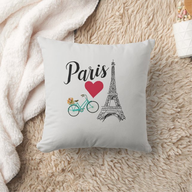 Almofada Ilustração de Amor em Torre Paris Eiffel (Cobertor)