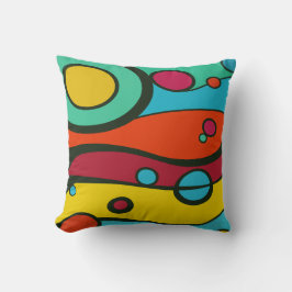 Almofada Ilustração de Arte Surrealista Abstrata Colorida P