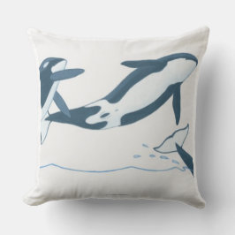 Almofada Ilustração de baleias de assassino (orca do