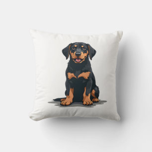 Almofada Ilustração de Cachorro Preto e Marrom Vista Poster