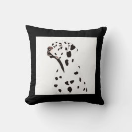 Almofada Ilustração de Cão Dalmático Preto/Branco