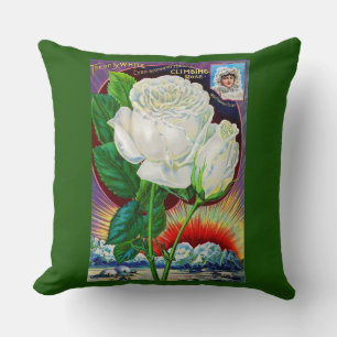 Almofada ilustração de catálogo de rosas da década de 1890