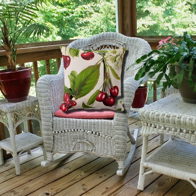 Almofada Ilustração de Cereja Vintage (Criador carregado)