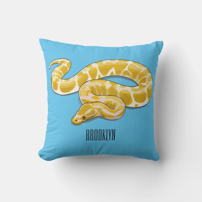 Almofada Ilustração de cobra de pitão birmanês (Frente)