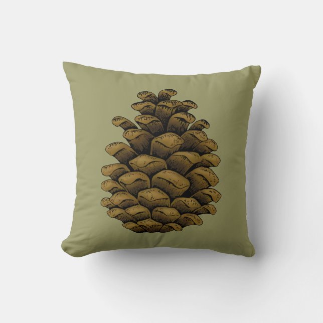Almofada Ilustração de cone de pinho (Frente)