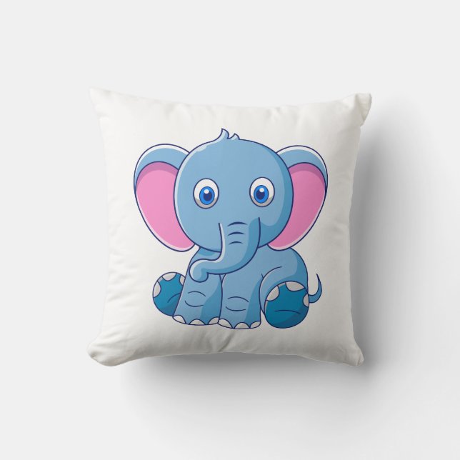 Almofada Ilustração de desenho animado animal (Frente)