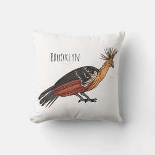 Almofada ilustração de desenho animado de ave Hoatzin