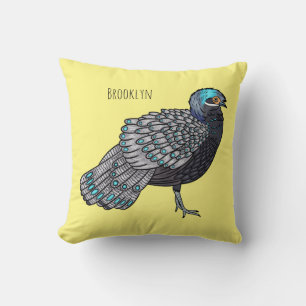 Almofada Ilustração de desenho animado de aves faisão de pa