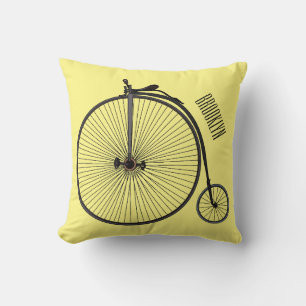 Almofada Ilustração de desenho animado de bicicleta de alta
