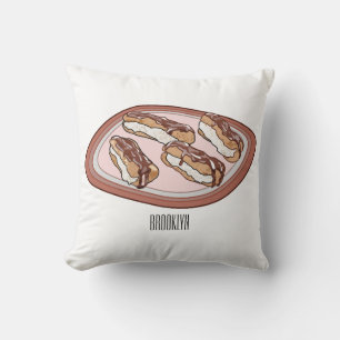 Almofada Ilustração de desenho animado de eclair de chocola