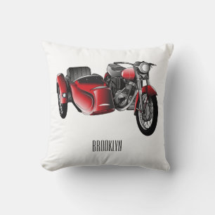 Almofada Ilustração de desenho animado de motociclo Sidecar