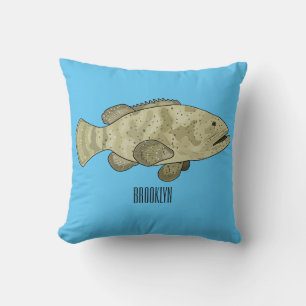 Almofada Ilustração de desenho animado de peixe-grua