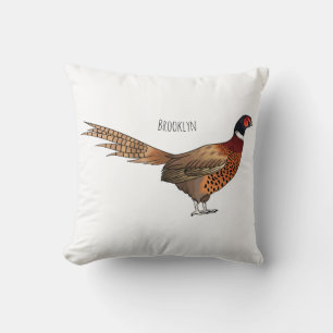 Almofada Ilustração de desenho animado de pheasant de pesco