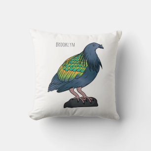 Almofada Ilustração de desenho animado de pombo-nicobar