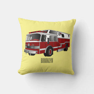 Almofada Ilustração de desenho animado do motor de incêndio