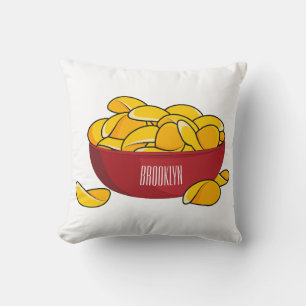 Almofada Ilustração de desenho animado em chip de batata