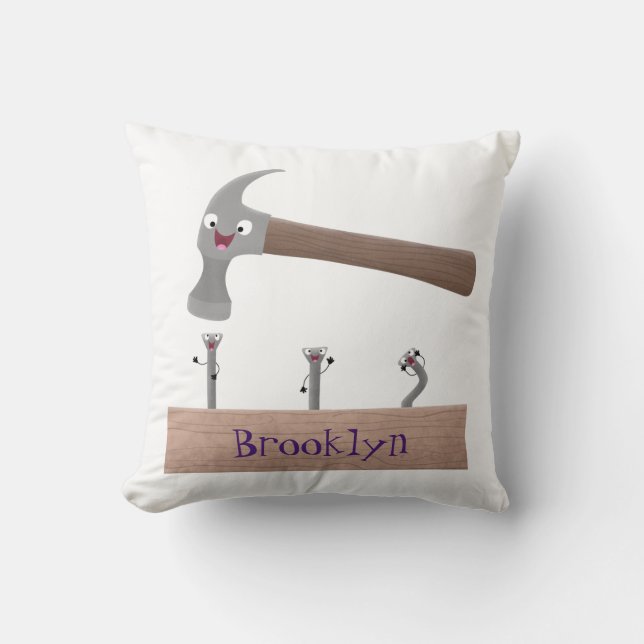 Almofada Ilustração de desenho animado, engraçada e de mart (Frente)