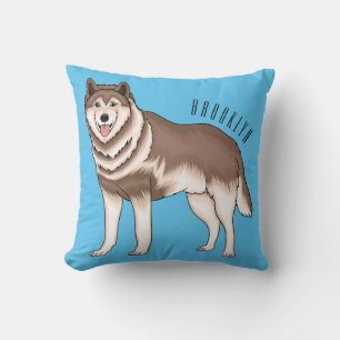 Almofada Ilustração de desenho animado siberiano husky