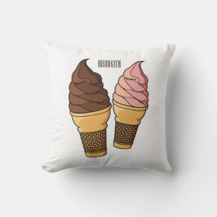 Almofada ilustração de desenho de cone de sorvete