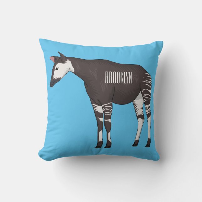 Almofada Ilustração de desenho em Okapi (Frente)