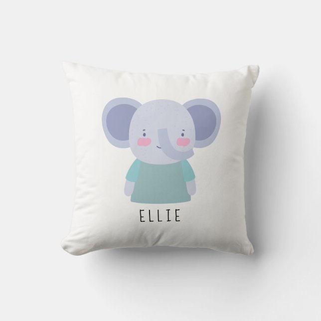 Almofada Ilustração de Elefante Gratuito - Personalizável (Frente)